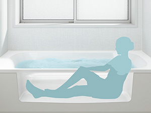 ゆったり足を伸ばせる浴槽